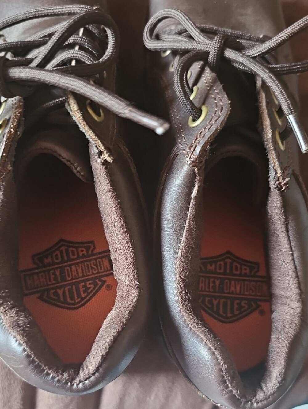 Harley-Davidson Brown Leather Lace-Up Women's Moto Boots - Picture 7 of 7